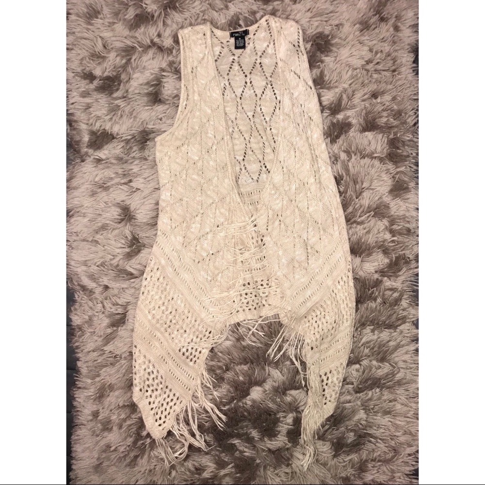 BoHo Fringed Sleeveless Cardigan